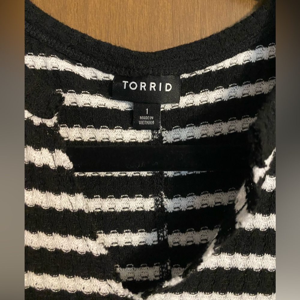 Torrid Split V-Neck Striped Sweater - image 3
